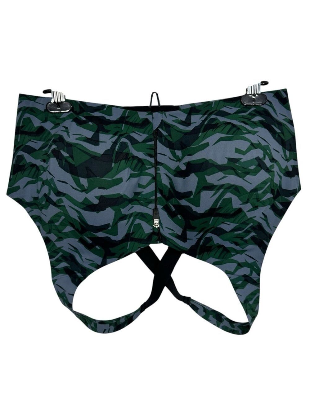 Knix Catalyst Front Zip Sports Bra Sz 8 Camo Blue Green Sporty Comfortable NWOT